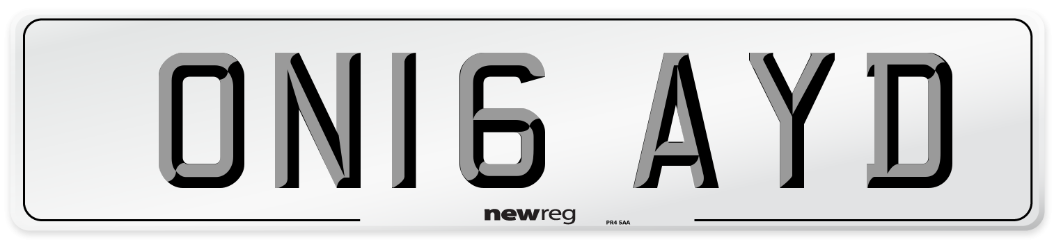 ON16 AYD Number Plate from New Reg